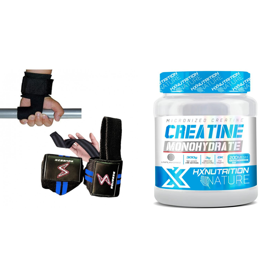 HX CREATINE MONOHYDRATE 300 G + Straps Squeeze