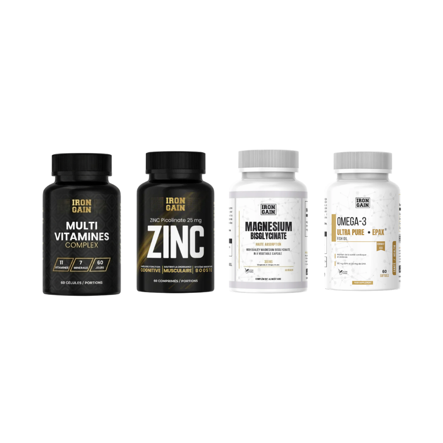 Pack Santé & Vitalité — Multivitamines + Zinc + Magnésium + Oméga-3
