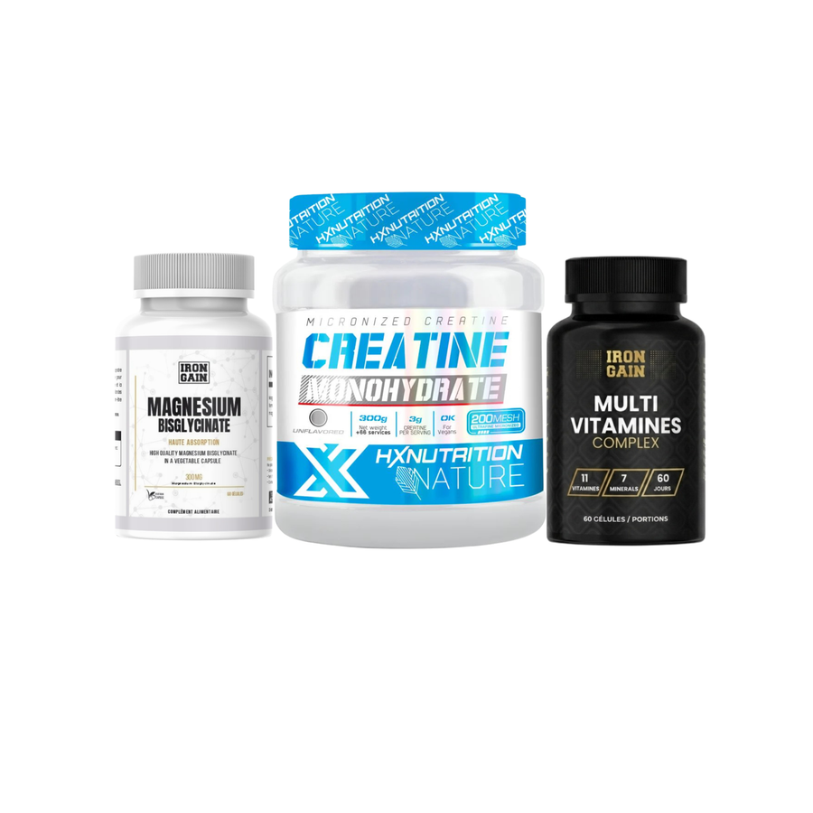 Pack Énergie & Performance – Créatine, Magnésium Bisglycinate & Multivitamines