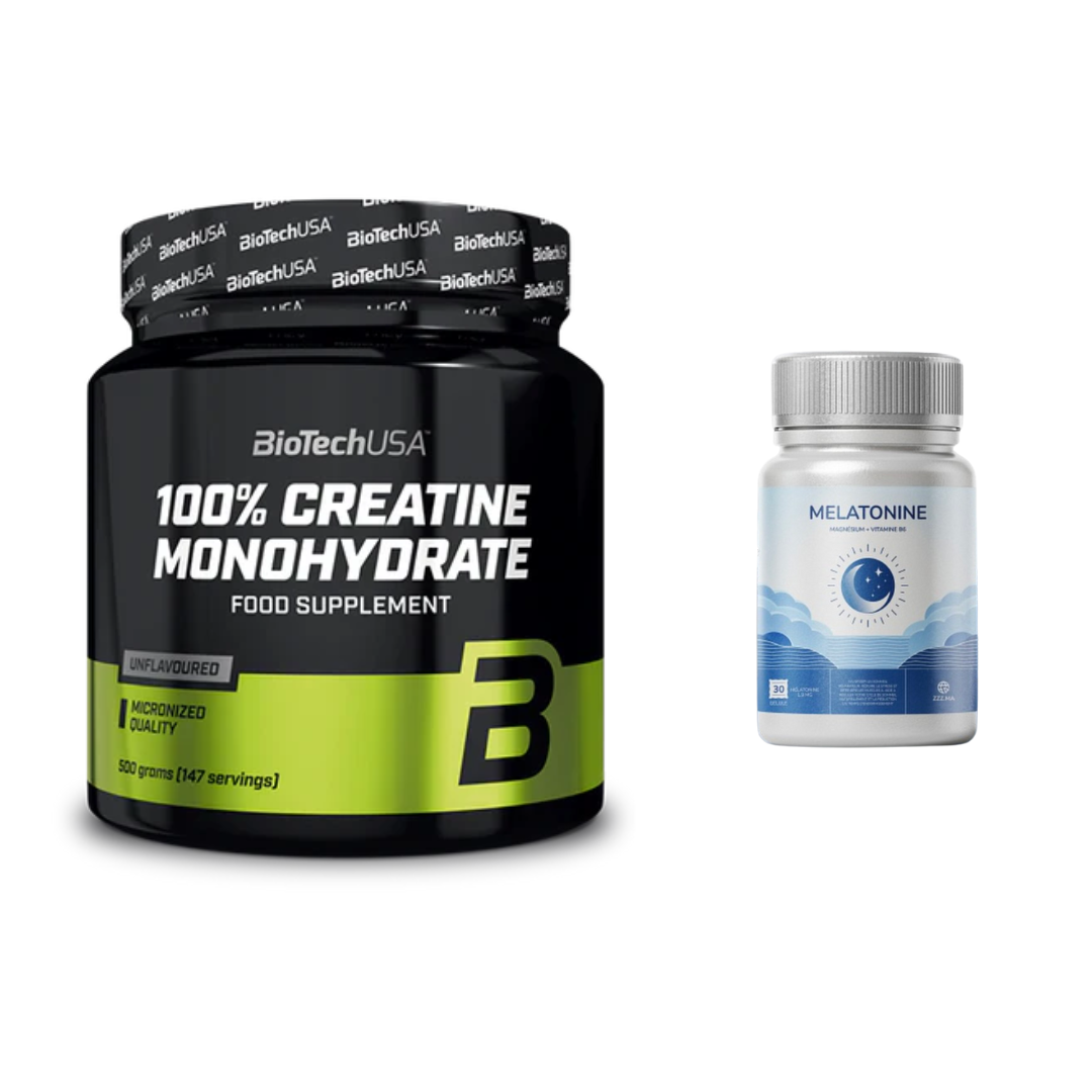 Pack Spécial – Créatine Biotech 500g + Mélatonine + Programme d'Entraînement