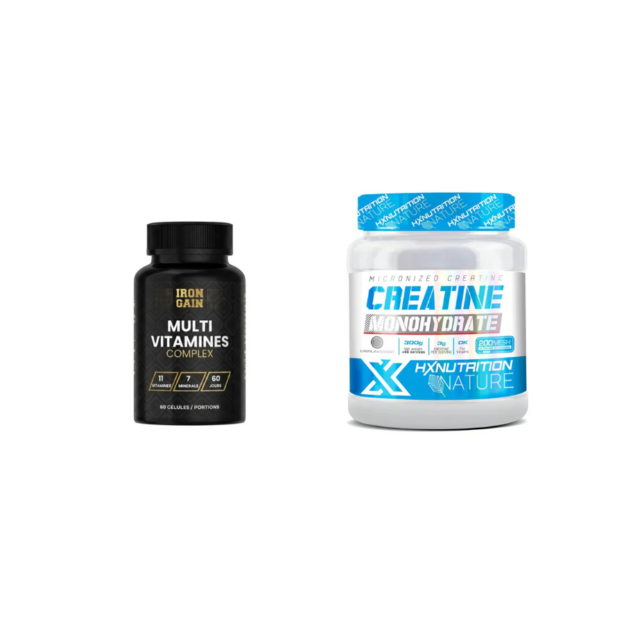 Pack IronGain – HX Creatine 300g + Multivitamines (60 capsules)