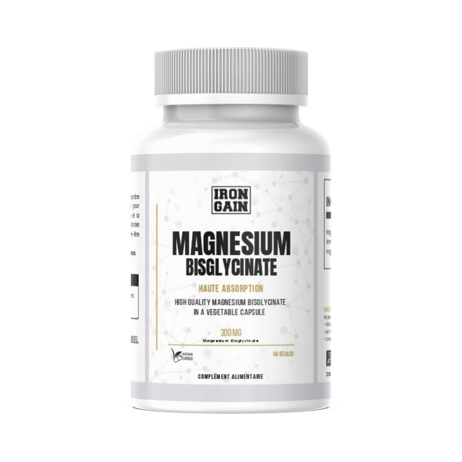 Iron Gain Magnésium Bisglycinate 300 mg – Haute absorption – 60 gélules végétales