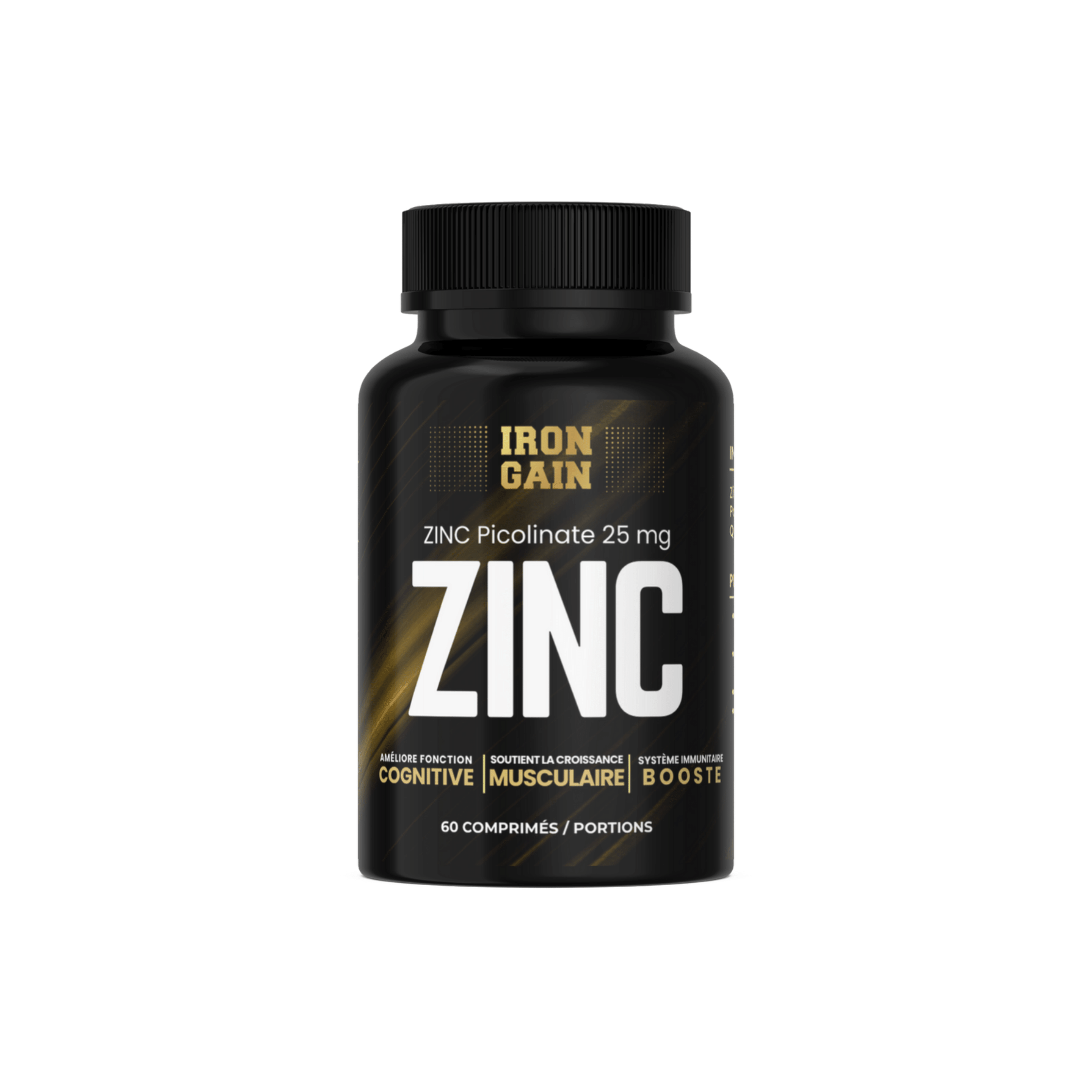 PICOLINATE DE ZINC 25 mg 60 PORTIONS - GAIN DE FER